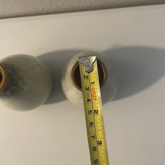 Lot of 2 ANTHROPOLOGIE Ceramic Small 4.5" Glazed Bud Vases - Picture 5 of 8